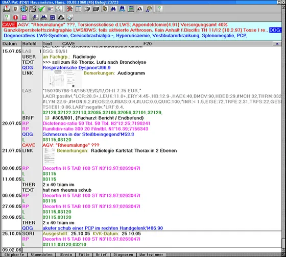 Screenshot Praxis‐Programm