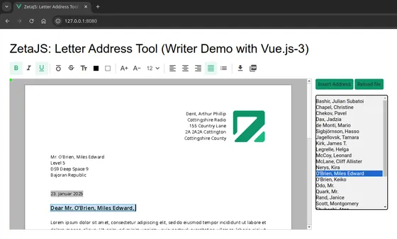 Screenshot Zetaoffice