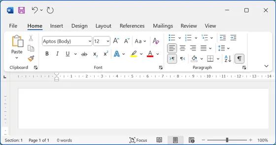 Screenshot Microsoft 365