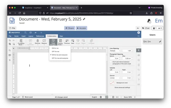 Screenshot CryptPad