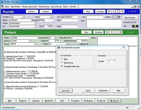 Screenshot VetSet (VetSet GmbH)
