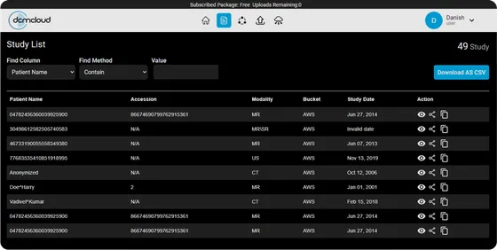 Screenshot dcmcloud