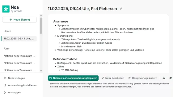 Screenshot Noa Notes (docplanner)