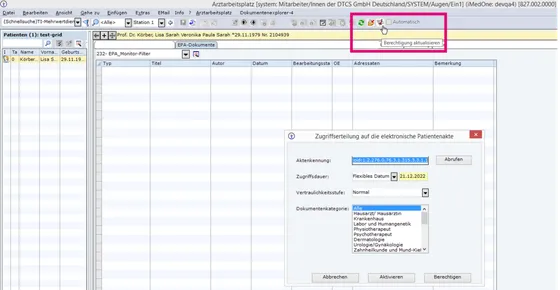 Screenshot iMedOne (Deutsche Telekom Healthcare and Security Solutions GmbH)
