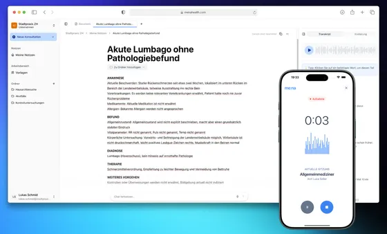 Screenshot me:na Health (Coorpix AG)