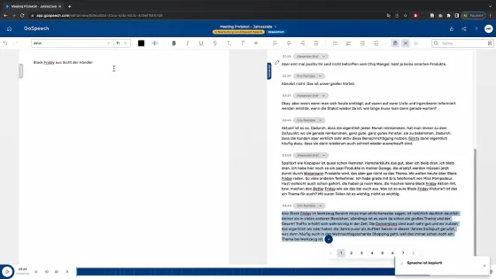 Screenshot GoSpeech (Grundig Business Systems GmbH & Co. KG)