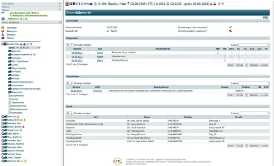 Screenshot Clinixx (AMC Advanced Medical Communication Holding GmbH)